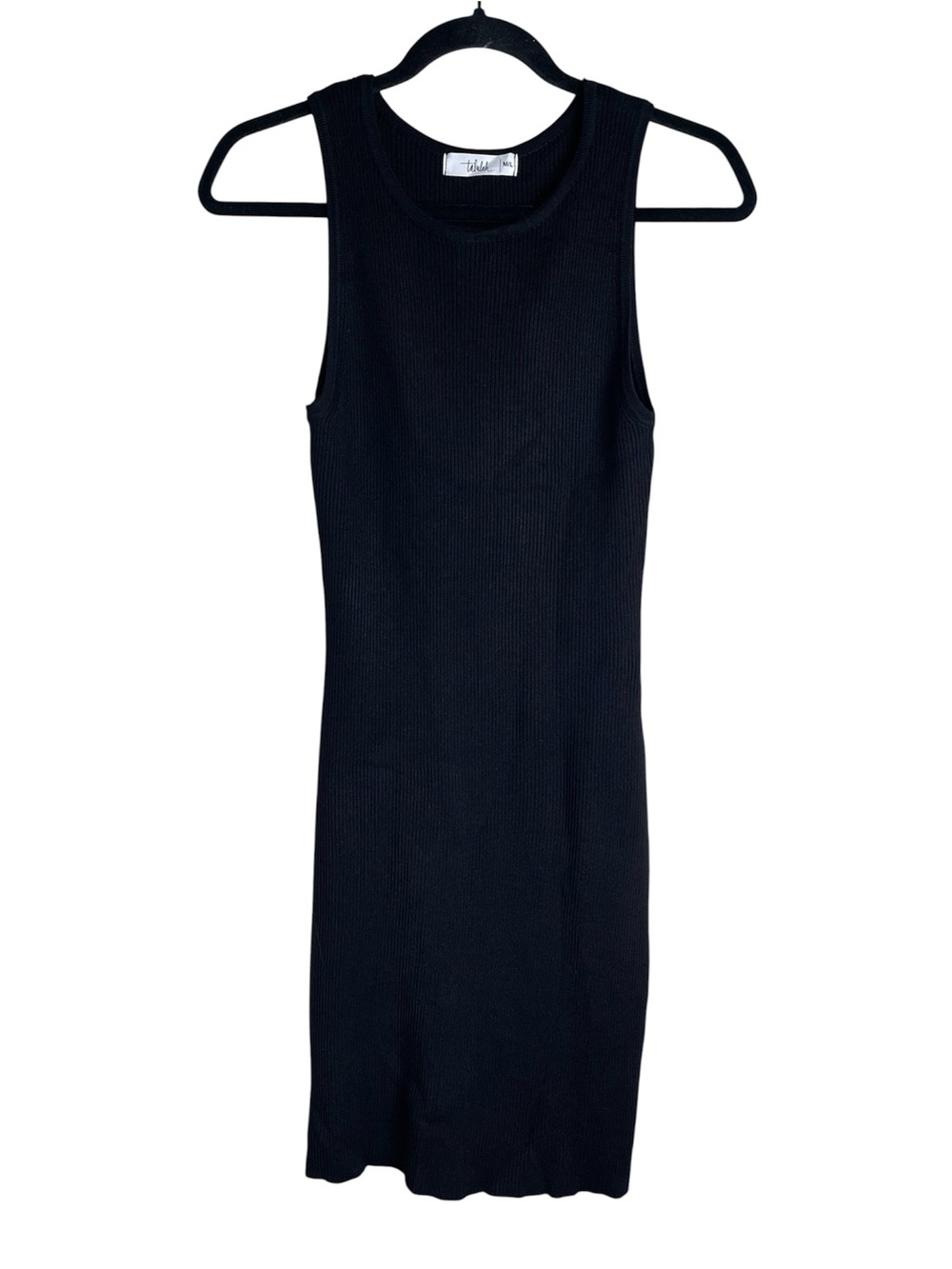 TALULAH Black Sleeveless Ribbed Mini Dress Size M/L